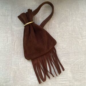 Vintage,handmade,suede Satchel Wristlet. Unisex.